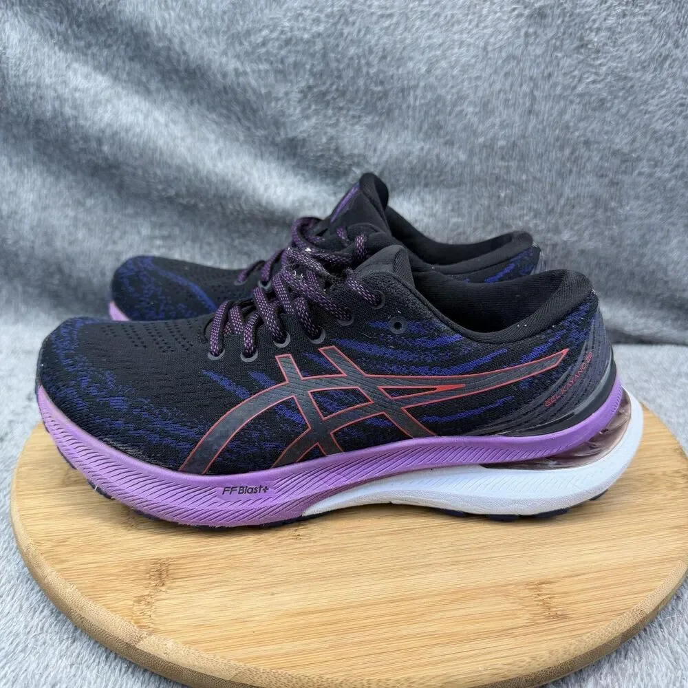 ASICS GEL-Kayano 29 Shoes Womens Size 8 Black Purple Running Sneakers 1012B272